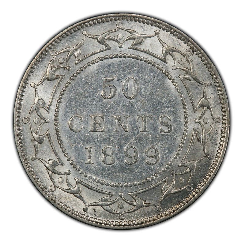1899 Canada Silver 50 cents Newfoundland (Victoria) Coin VG Wide 99