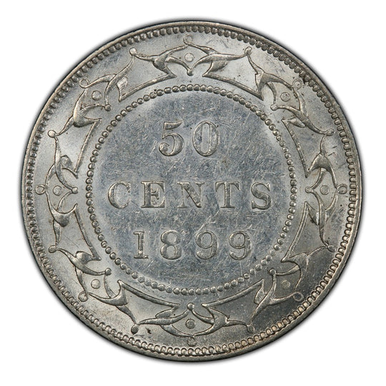 1899 Canada Silver 50 cents Newfoundland (Victoria) Coin VG Wide 99