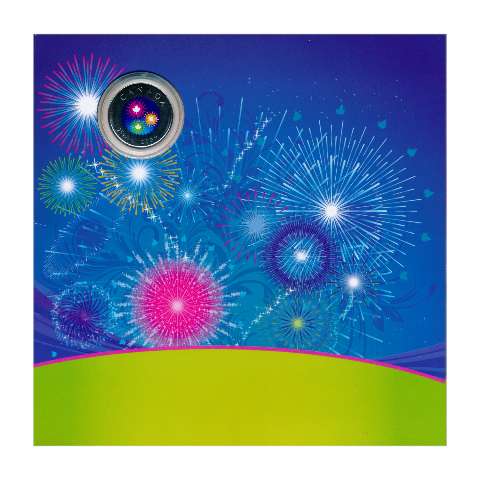 2009 Canada 25 Cents Congratulations Fireworks Coloured Coin in Greeting Card