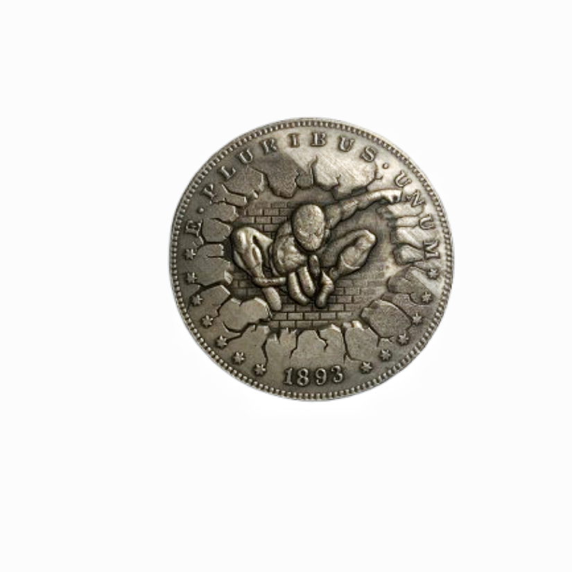 Copper Craft  Coin “ 1893 Breaking Wall “40mm Hobo Nickel Big Coin