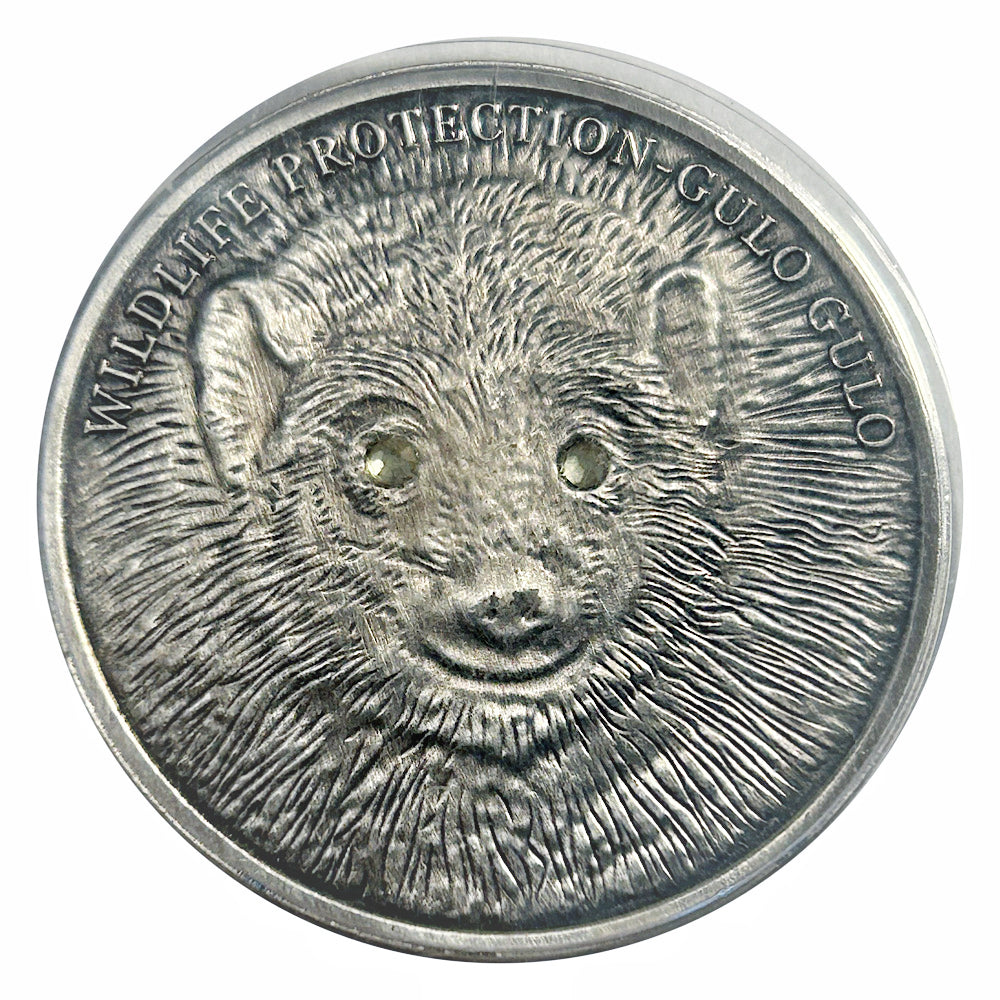 Lucky Craft Coin Wildlife Protection Gulo Gulo Wolverine Medal in Capsule