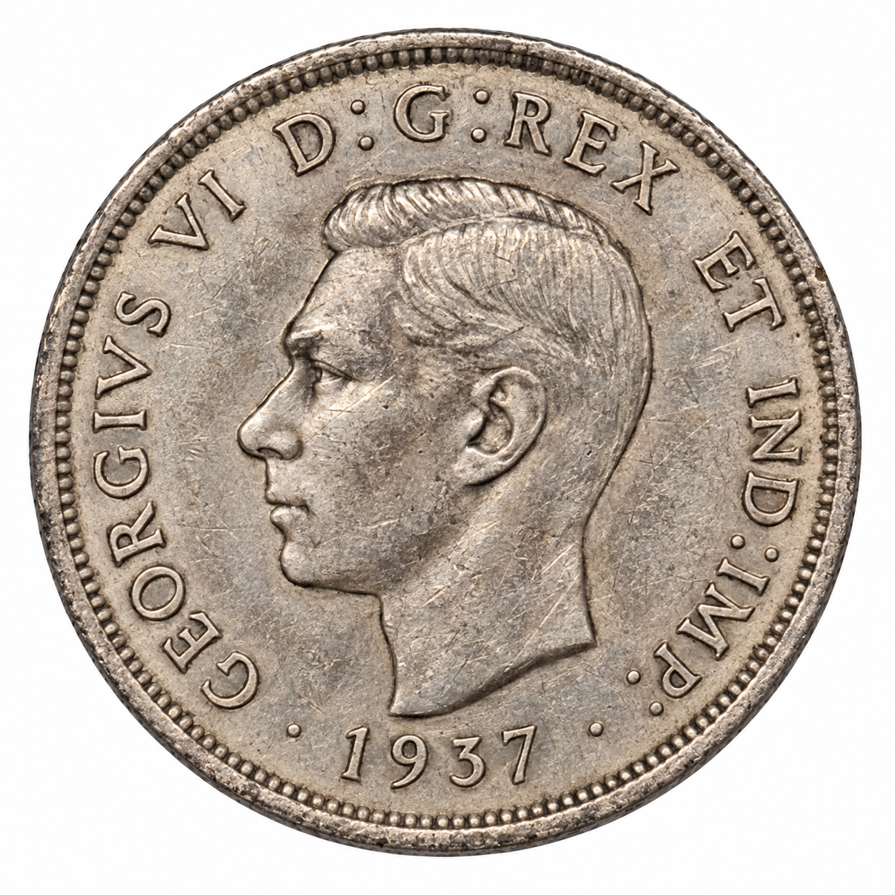 1937 Canada Silver Dollar $1 King George VI Voyageur 80% Silver VF