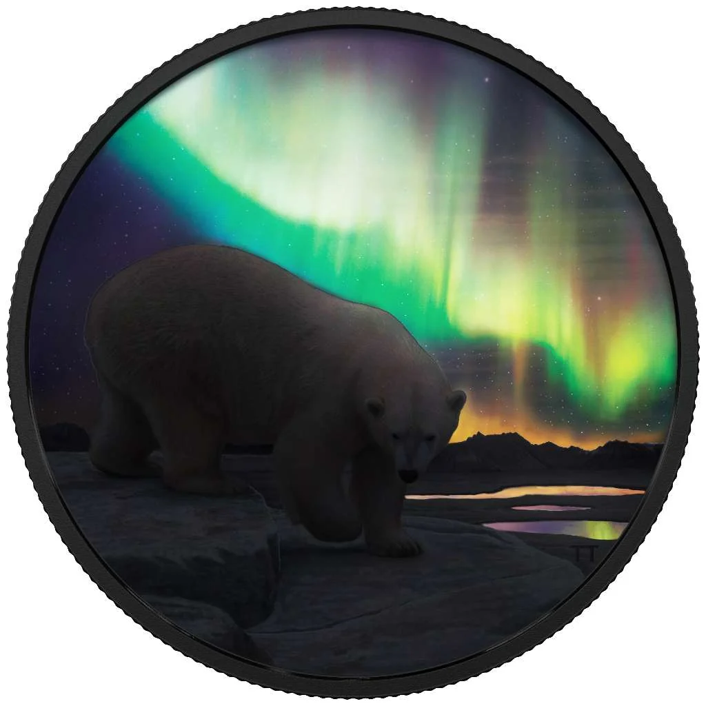 2018 Canada Silver  $30 Arctic Animals and Northern Lights: Polar Bear 2oz