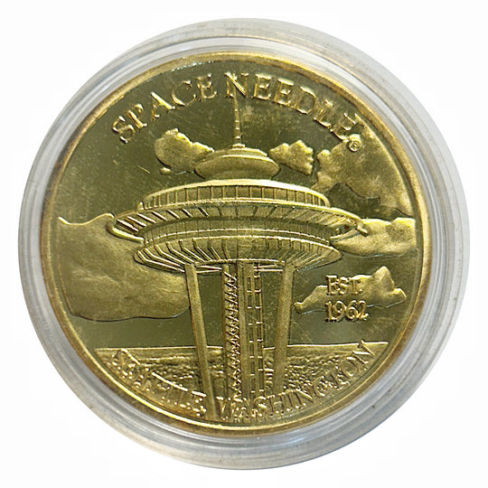 Lucky Craft Coin Seattle Space Needle Commemorative Medal in Capsule