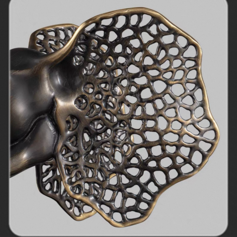 Luxury Abstract Elephant Head Sculpture – Modern Bronze Finish Decorative Statue