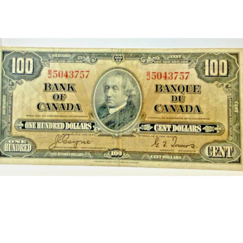 1937 Canada  $100  Dollar Note