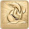 2010 Canada $3 Polar Bear Wildlife Conservation Gold Plated Silver Square Coin