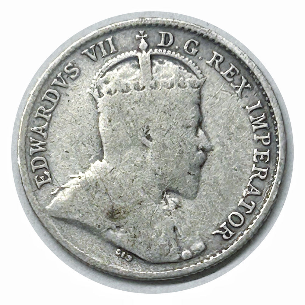1905 Argent canadien 5 Cents Édouard VII