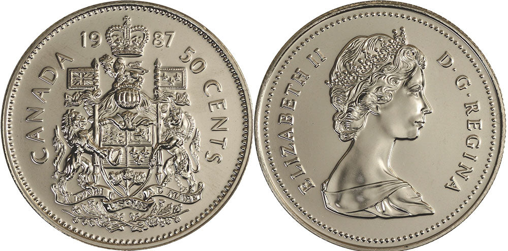 Canada 1987 Half Dollar Fifty Cents 50 Cent Coin with Ultra Heavy Cameo