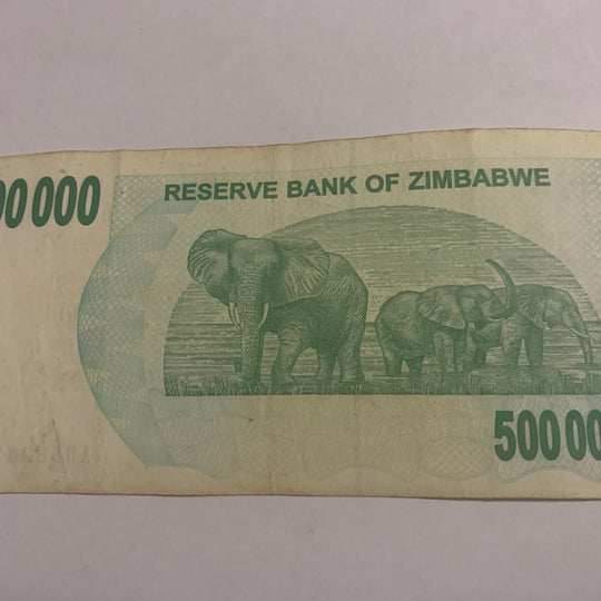 2007 ZIMBABWE, 500000 DOLLARS BEARER CHEQUE