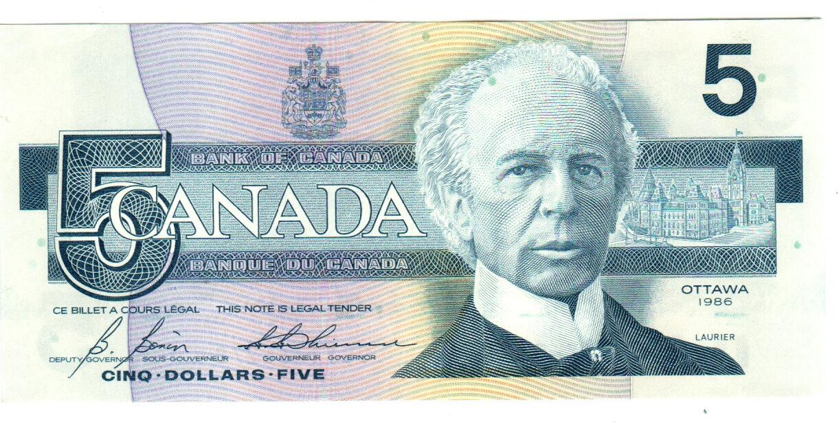 1986 Canada $5 Banknote Lot of 10 Bird Notes UNC