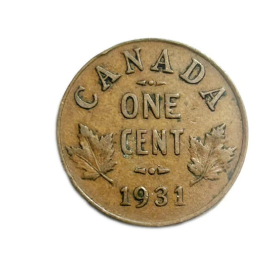 1931 Canada one Cent George V  Penny Coin VG