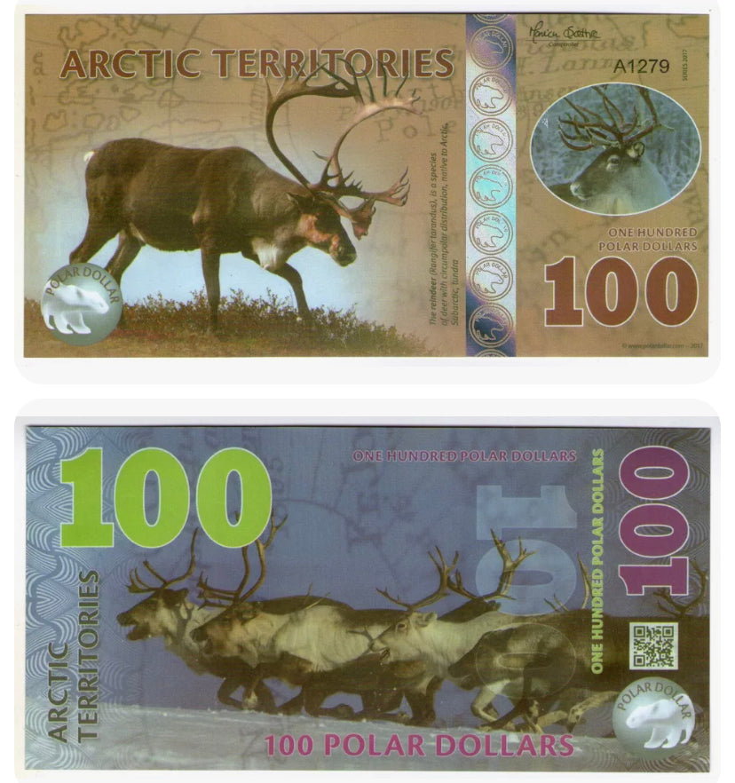 Arctic Territories $8 Polar Dollars, 2011 Polar Bear Polymer