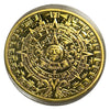 Lucky Copper Coin Mayan Calendar Pyramid  in Plastic Capsule