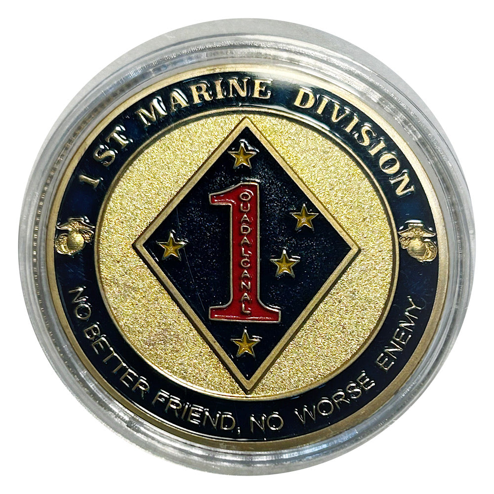 Lucky  Colored Coin US Marine Division in Protective Plastic Capsule