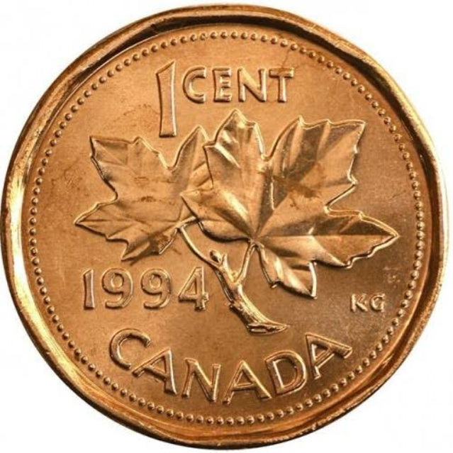1994 Canada One Cent  Copper  Penny BU