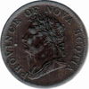 1832 Nova Scotia 0.5 Penny Trade Token Long Right Ribbon Engrailed