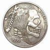 Copper Craft  Coin “Skeleton Native  “23mm Hobo Nickel Coin