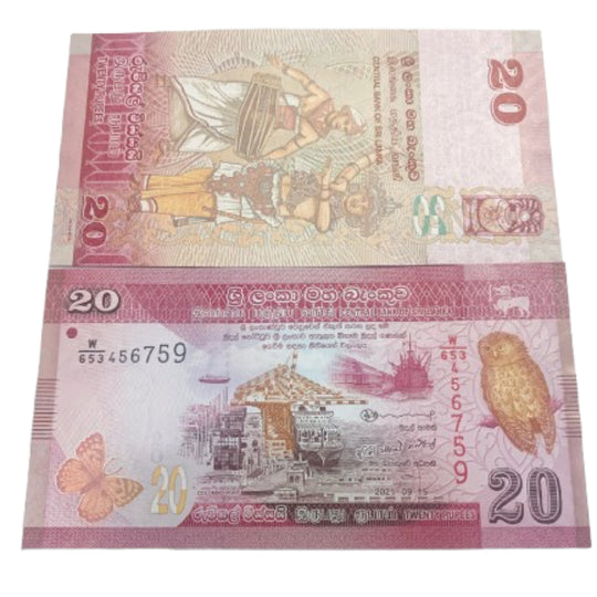 SRI LANKA 20 Rupien 2019-2020-2021 UNC Banknotenwelt Papiergeldschein