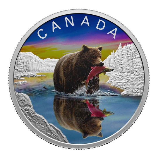 2024 Canada Silver $20 Grizzly Bear - Wildlife Reflections PF 1.009oz