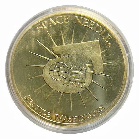 Lucky Craft Coin Seattle Space Needle Commemorative Medal in Capsule