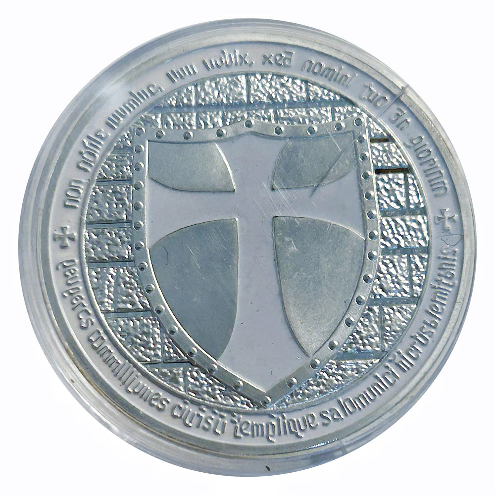 Lucky Craft Coin Knights Templar Shield Cross  Medal in Capsule