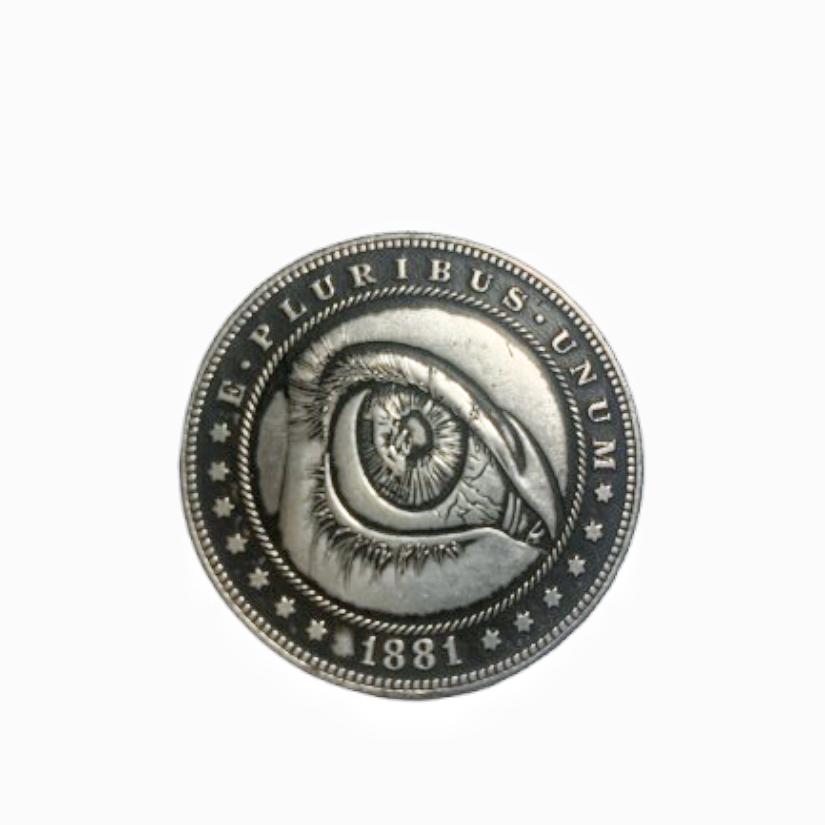 Copper Craft  Coin “1881 Detailed Eye Design “40mm Hobo Nickel Big Coin