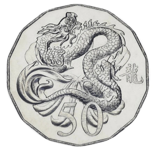 2012 Australia 50 cents Lunar Calendar - Year of the Dragon BU