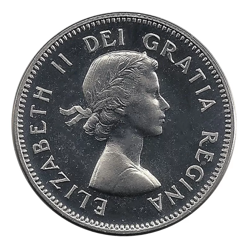 Pièce de 5 cents canadienne en nickel de 1964. Canada Five Cents Castor BU