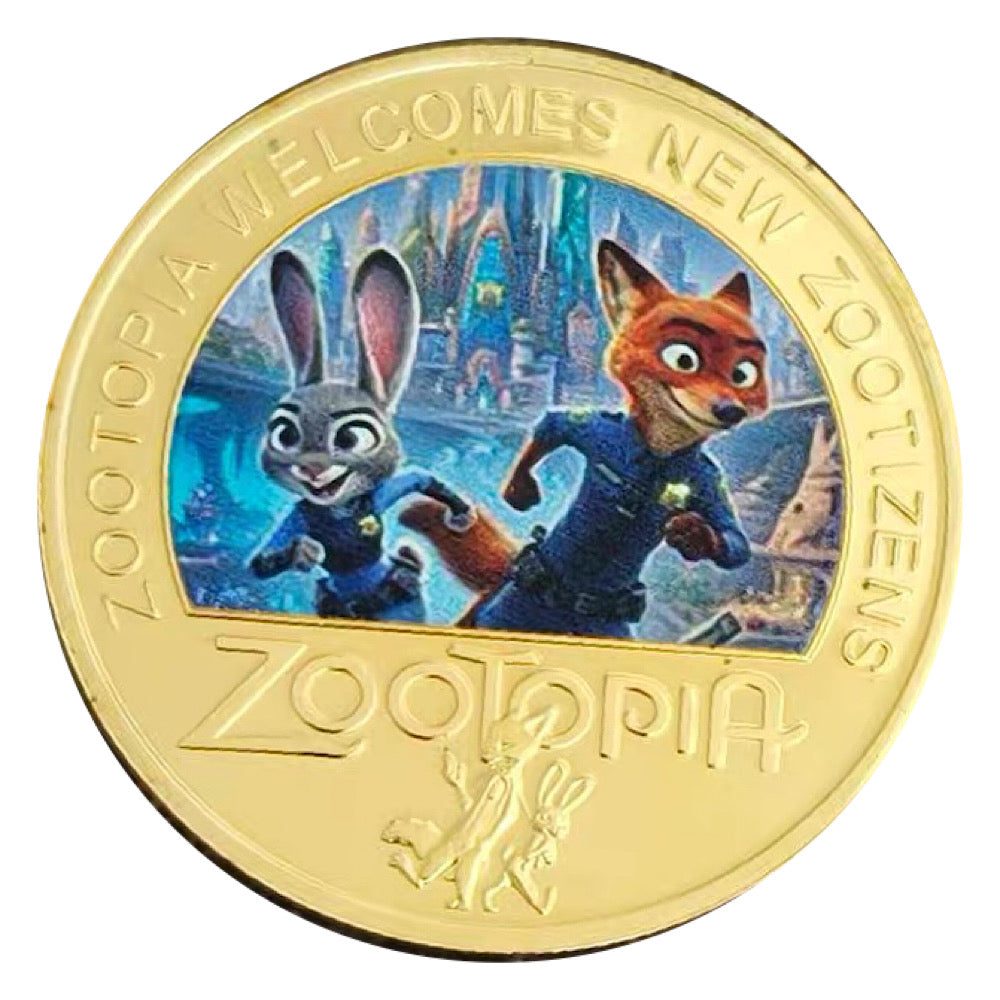 Zootopia Judy Hopps & Nick Wilde Police Colorized Gold-Plated Collectible Coin