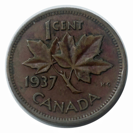 1937 1 Cent Canadian Penny circulé très bon état