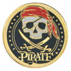 Pirate Skull & Cutlass Gold Colourized Commemorative Token Medal