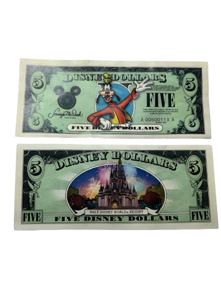 2003 Disney Dollar $5 Goofy   Craft Banknote For kids Collection Uncirculated