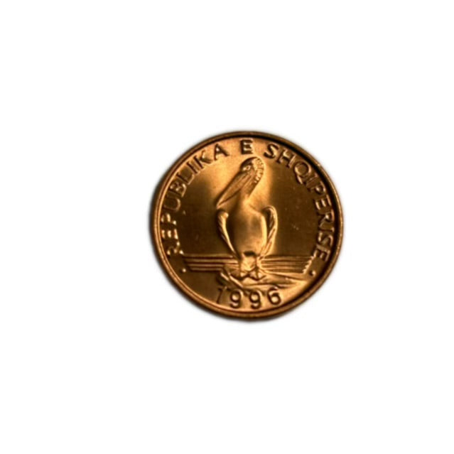 1996 Albania 1 Lek Bird Pelican Coin UNC