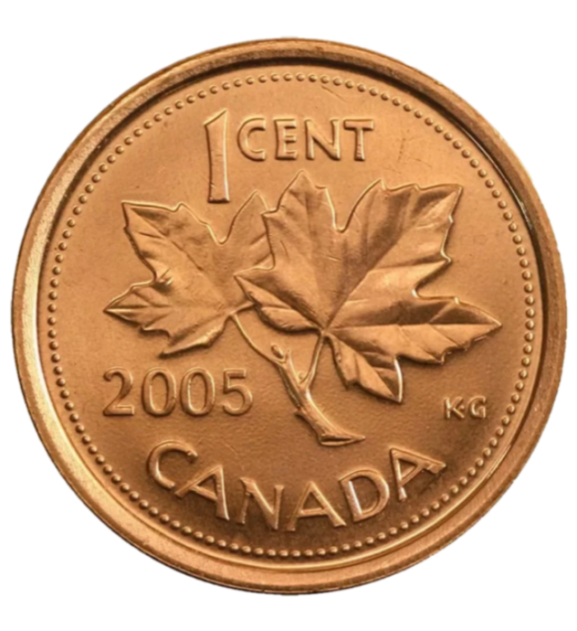 2005 Canadian 1-Cent Maple Leaf Twig Penny No P  BU
