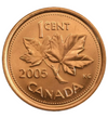2005 Canadian 1-Cent Maple Leaf Twig Penny No P  BU