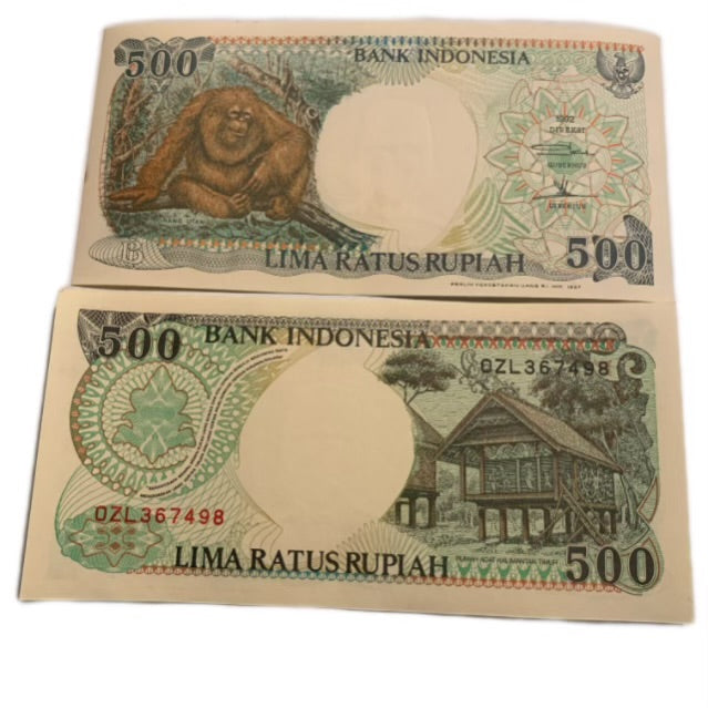 1988 Indonesia 500 Rupiah Banknote Deer Animal Series UNC