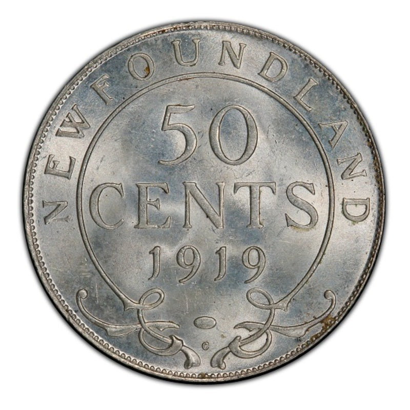 1919 C Canada Silver 50 cents Newfoundland  Coin VG