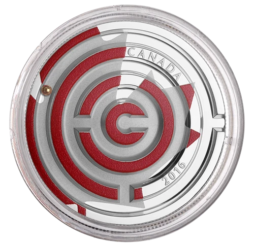 2016 Canada $20 Maple Leaf Maze 1 oz .9999 Silver Proof Coin