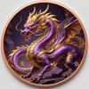 Imperial Purple Dragon 1 oz. 3D High Relief Colourized Pure Copper Round