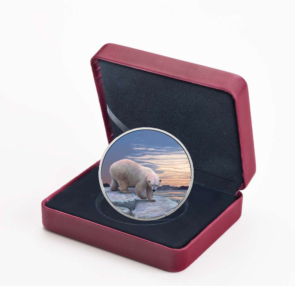 2018 Canada Silver  $30 Arctic Animals and Northern Lights: Polar Bear 2oz