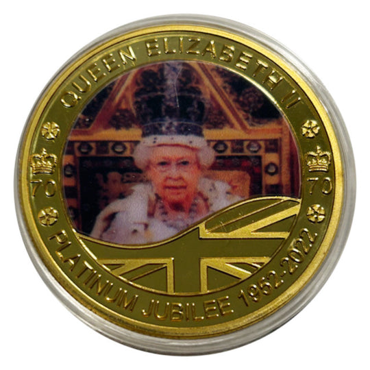 Lucky Copper Coin Platinum Jubilee 70th Anniversary  in Plastic Capsule