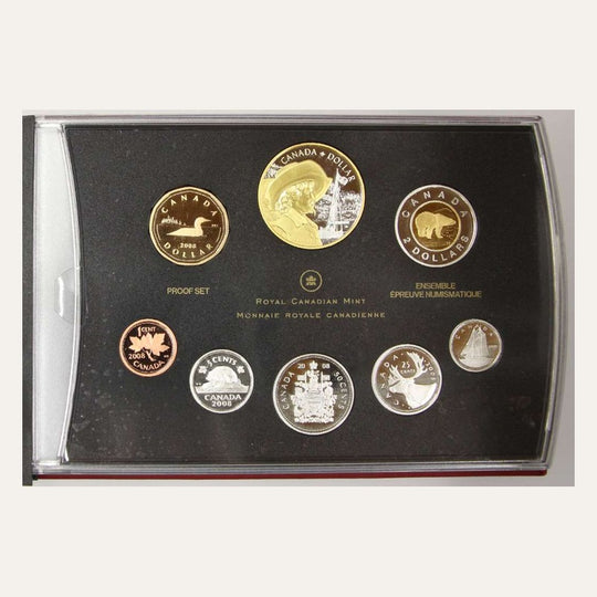 2008 Canada Quebec City 400th 8-Coin Silver Proof Set Gold-Plated RCM