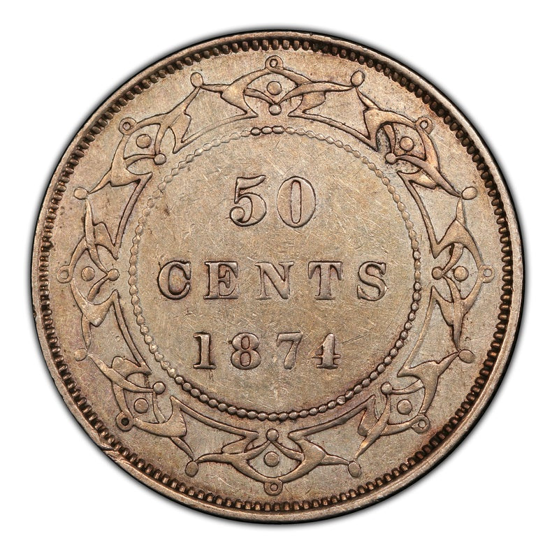 1874 Canada Silver 50 cents Newfoundland (Victoria) Coin VG
