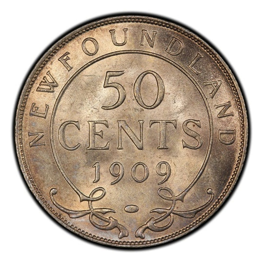 1909 Canada Silver 50 cents Newfoundland  Coin VG
