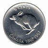 1967 Centenaire canadien 5 Cents Lapin Nickel BU
