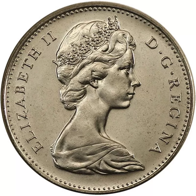 1968 Canada 5 Cents Elizabeth II Canadian Nickel Five Cent BU