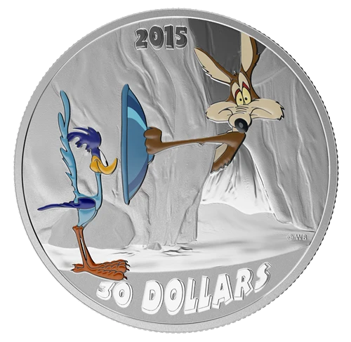2015 $30 2oz Fine Silver Coin Looney Tunes Classic Scenes: Fast and Furry-ous
