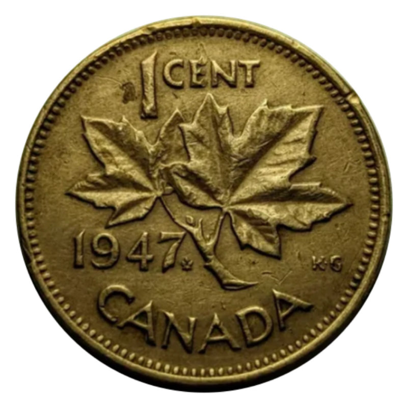 1947 1 Cent Canadian Penny circulé très bon état