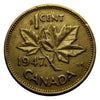 1947 1 Cent Canadian Penny circulé très bon état